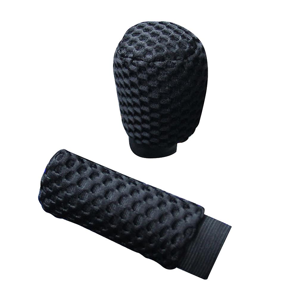 Shift Knob Cover Handbrake Cover Hand Brake Universal Fit Non-slip Gear Cover Breathable For Suv Off-road Vehicle Commercial Vehicle Truck Gray