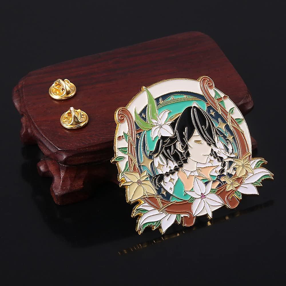 Genshin Impact Hutao Brooch Pin - Hutao Characters Cosplay Enamel Brooch Lapel Pin - Gift For Fans， Women And Girls Venti A -