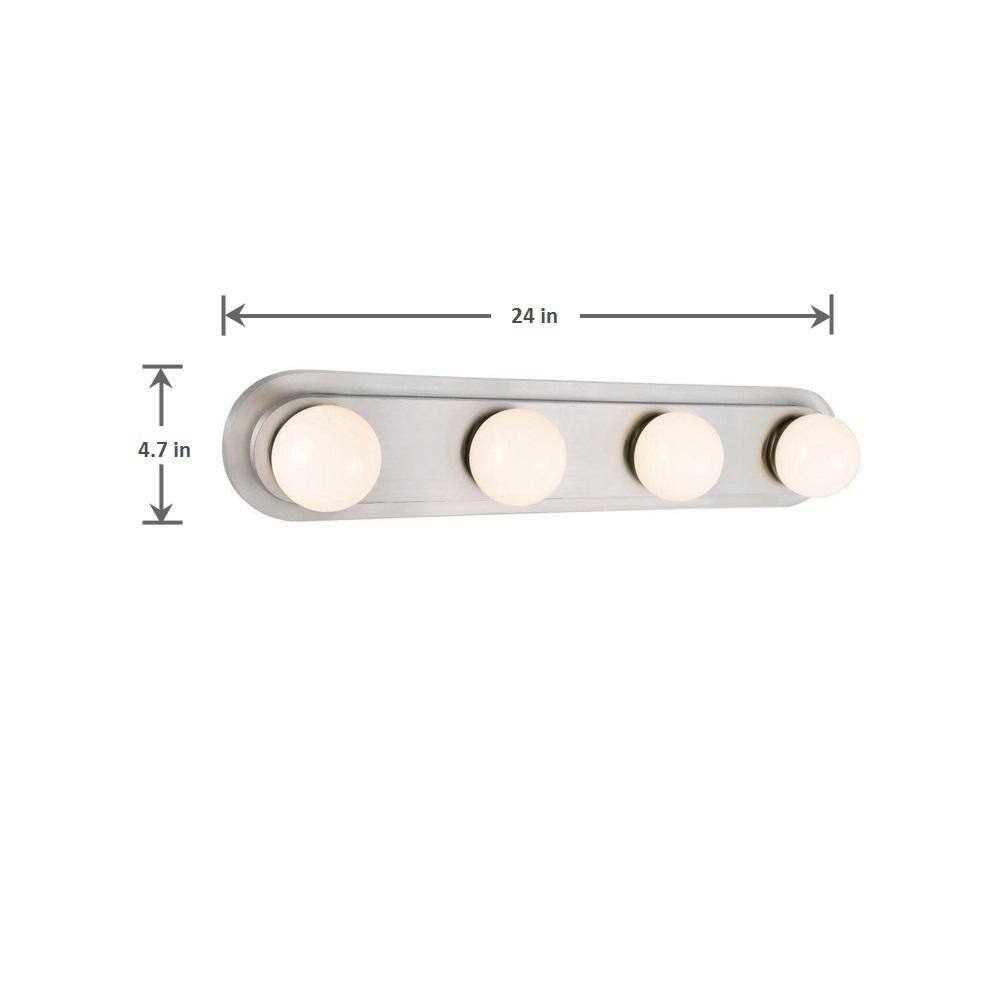 Hampton Bay Midford 160-Watt Equivalent 4-Light Brushed Nickel Integrated LED Hollywood Vanity Light 5900-SN