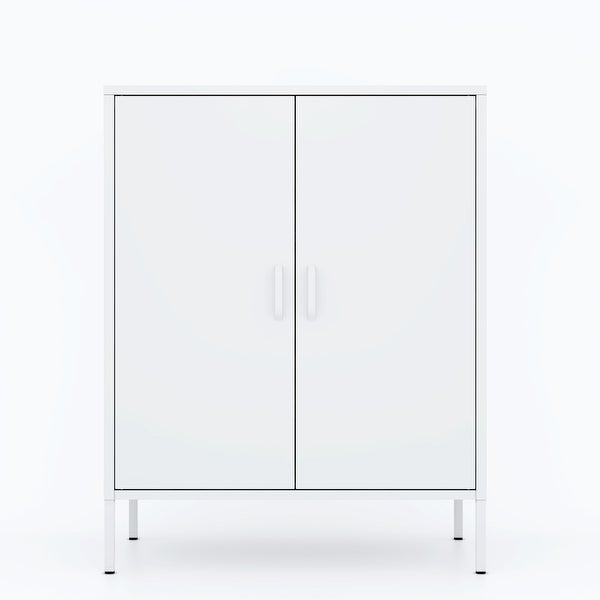 Metal Storage Locker Cabinet， Adjustable Shelves Free Standing Sideboard Steel Cabinets