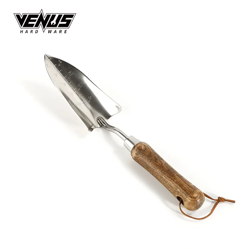 New Arrival Wood Handle Stainless Steel Weeder Rake Shovel Hand Garden Tools