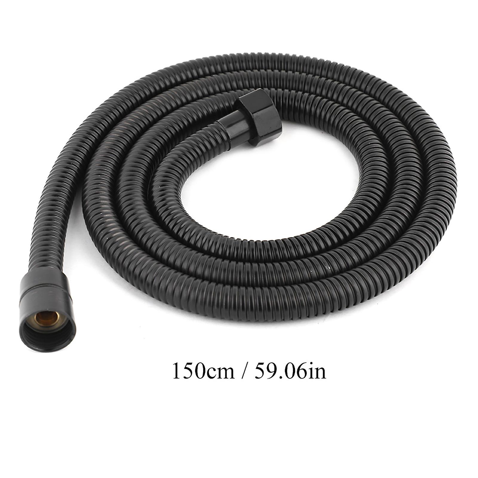 59in Long Stainless Steel Black Flexible Replacement Shower Head Hose G1/2