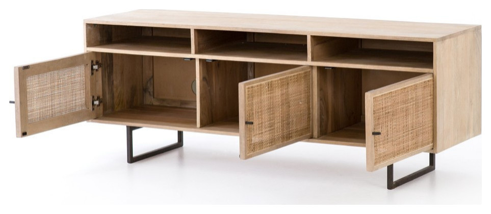 Avebury Media Console  Natural Mango   Farmhouse   Entertainment Centers And Tv Stands   by Virgil Stanis Design  Houzz