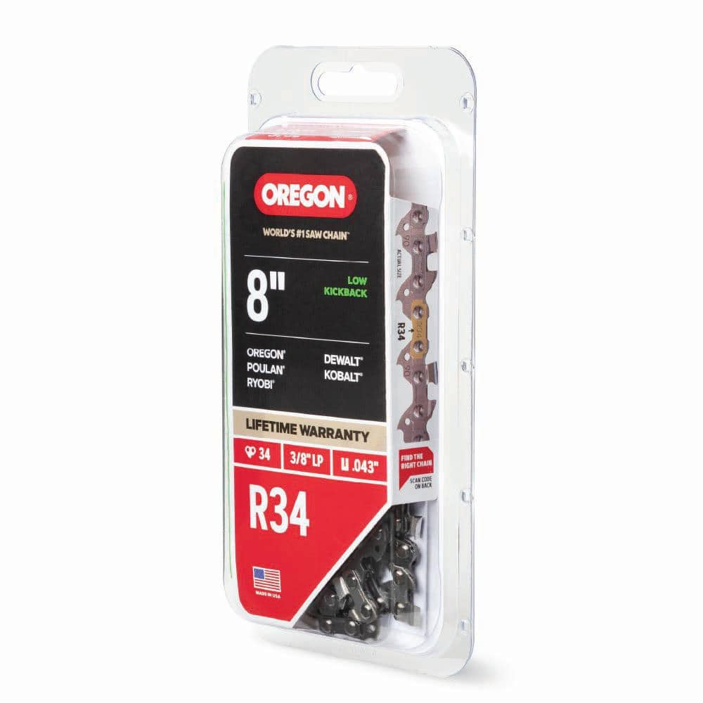 Oregon R34 Polesaw Chain for 8 in. Bar, Fits Poulan, Remington, Craftsman, Black + Decker, Ryobi, DeWalt and more R34-21