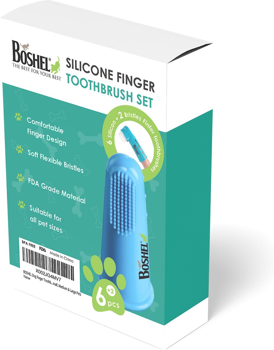 Boshel Silicone Finger Dog and Cat Toothbrush Set