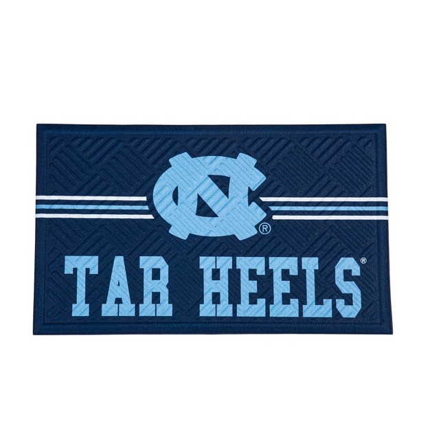 Evergreen Ncaa North Carolina Tar Heels Embossed Mat Cross Hatch Indoor And Outdoor Doormat