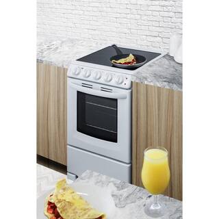 Summit Appliance 20 in. 2.3 cu. ft. Slide-In Electric Range in White REX2051WRT