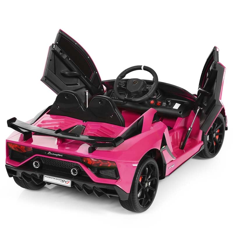 Licensed Lamborghini SVJ Kids Ride-On Car, 12V Battery Powered Sports Car Toy with Trunk & Remote