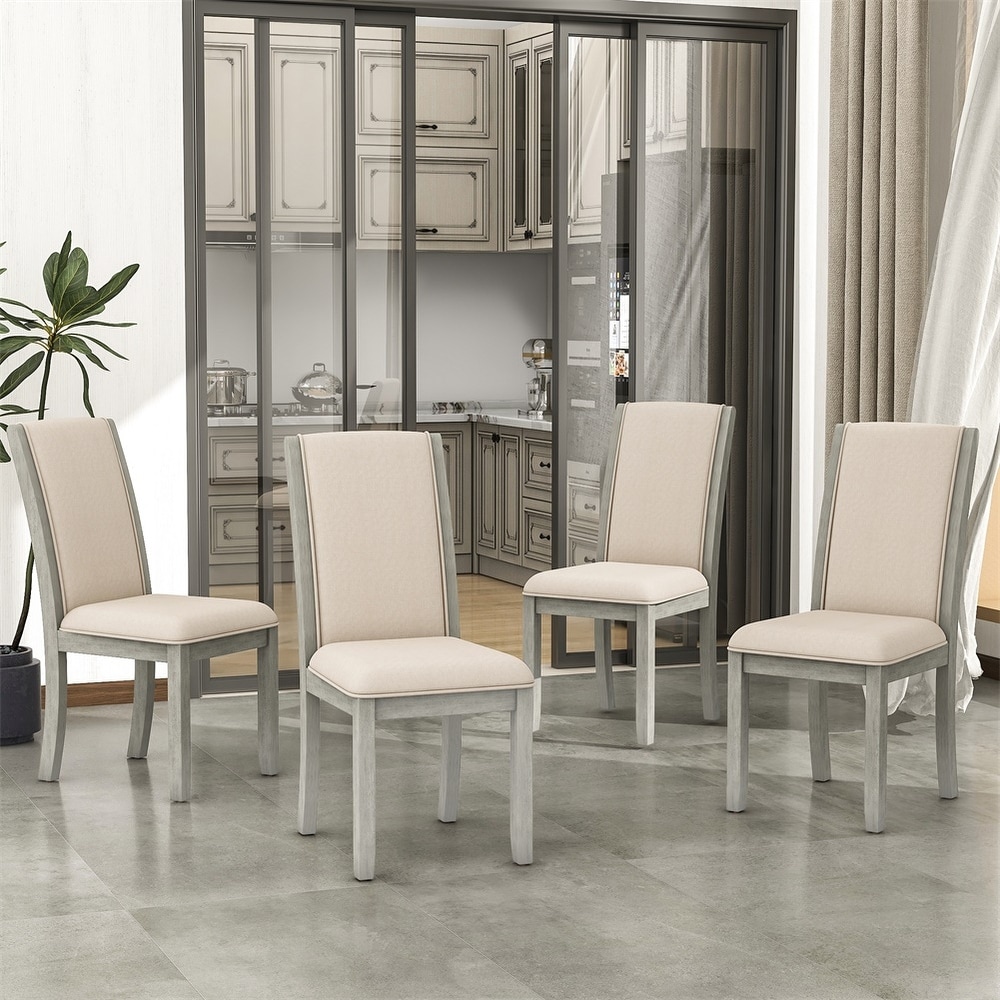 Upholstered Tufted Armless Dining Chair Set of 4