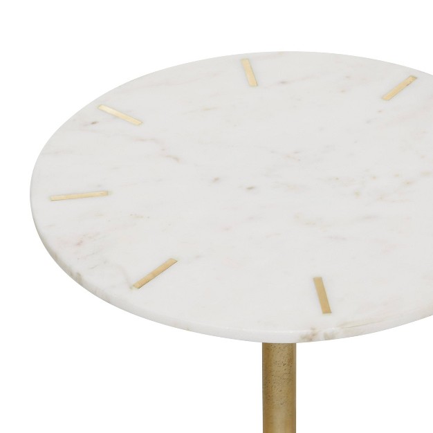 Contemporary Marble Accent Table White Olivia amp May