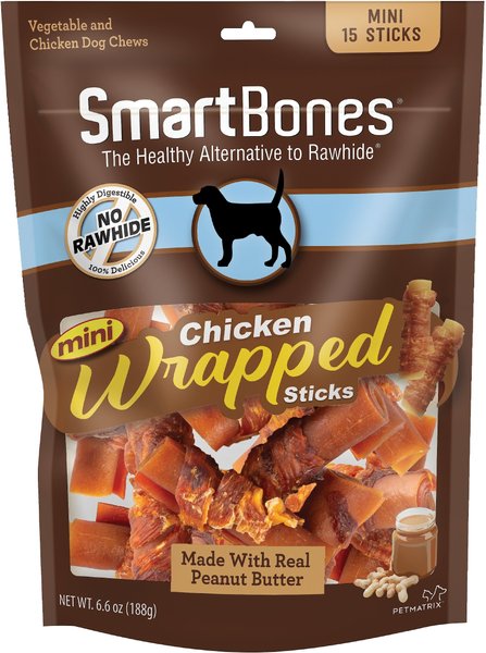 SmartBones Mini Chicken Wrapped Sticks Peanut Butter Dog Treats