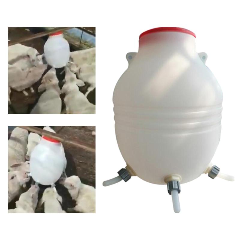 Lamb Feeder Bucket Sheep Feeding 6 Nipples for Farm Calf Goat Dog Poultry Baby Feed Livestock Accessories