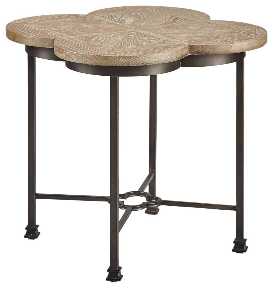 Dublin Mitered Oak  ampMetal End Table   Traditional   Side Tables And End Tables   by Furniture Classics  Houzz