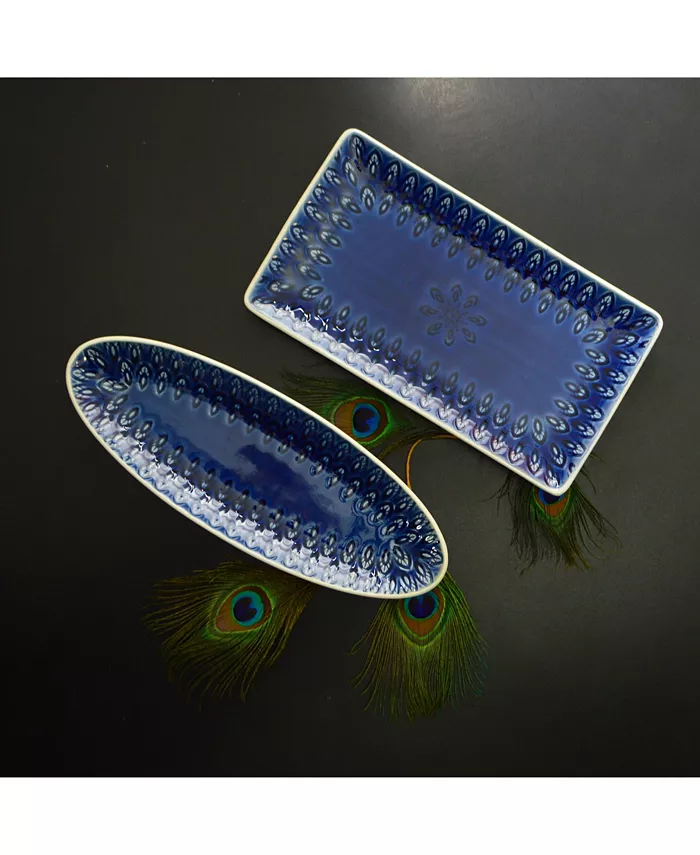 Euro Ceramica Peacock 12 Rectangular Platter