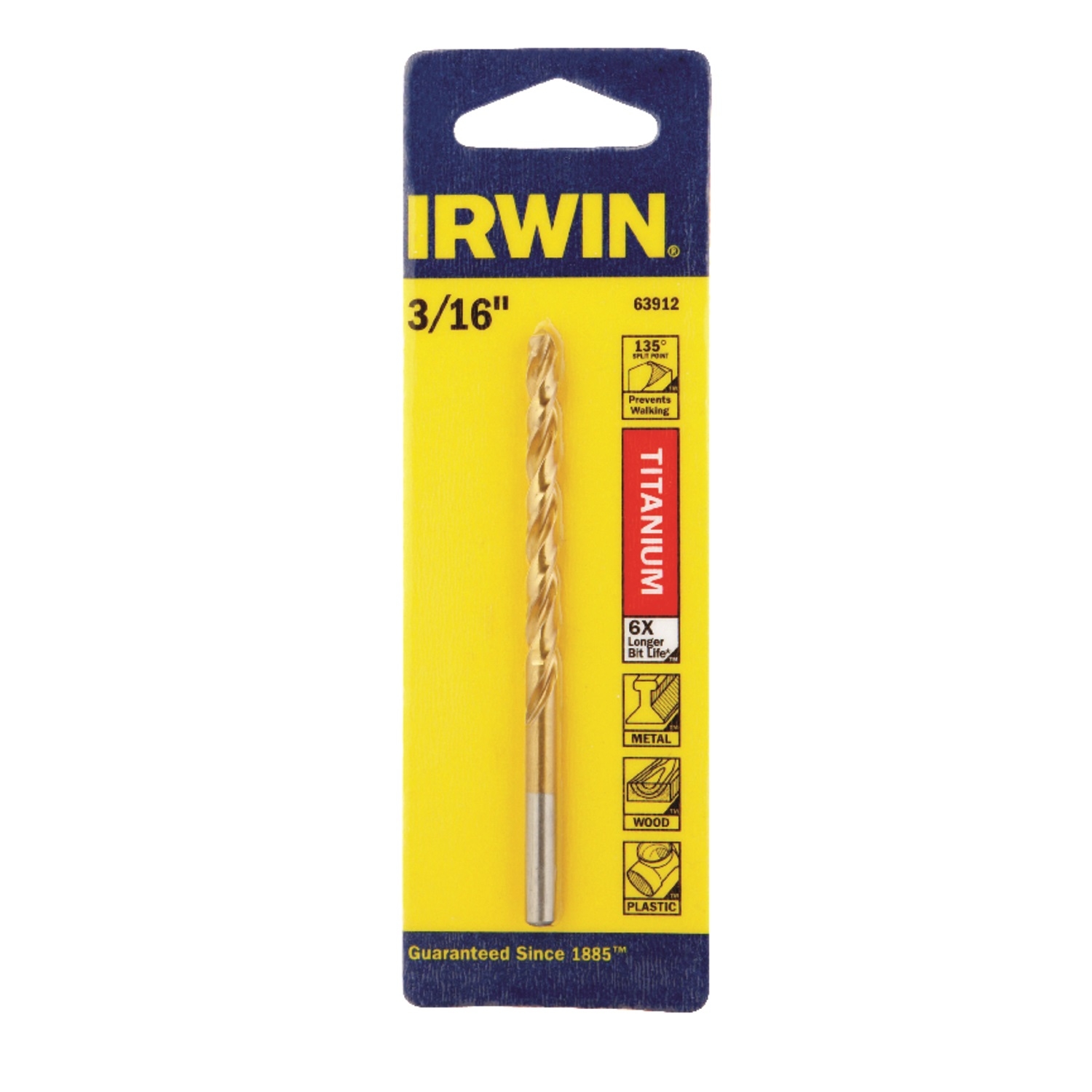 Irwin 3/16 in. X 3-1/2 in. L High Speed Steel Drill Bit 1 pc