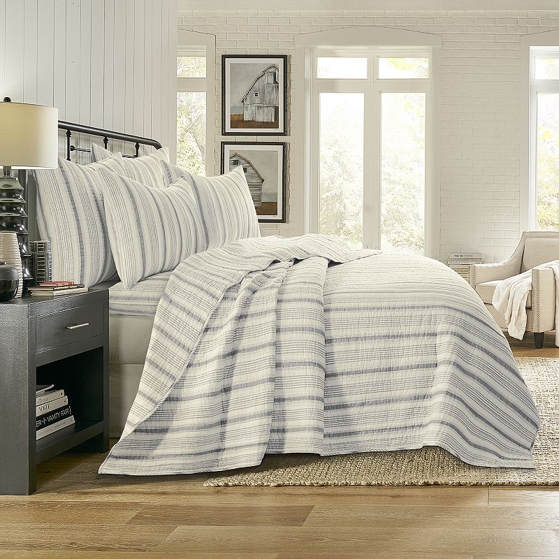 Levtex Home Rochelle Stripe Gray Quilt Set with Shams