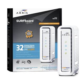 ARRIS SURFboard Gigabit+ DOCSIS 3.0 32 x 8 Cable Modem SB6190 in White 1000031