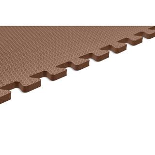 Norsk Brown 24 in. x 24 in. EVA Foam Non-Toxic Solid Color Interlocking Tiles (96 sq. ft. - 24 tiles) 241047_4