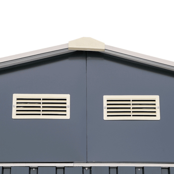 Duramax 55151 Metal Garage 12'x26' Metal Storage Shed Dark Gray with White Trim