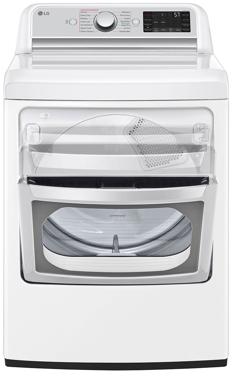 LG 7.3 Cu. Ft. White Gas Dryer With TurboSteam