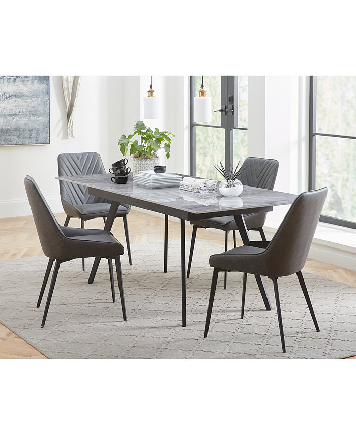 Furniture Lucia 5pc Dining Set (Rectangular Table + 4 Side Chairs)