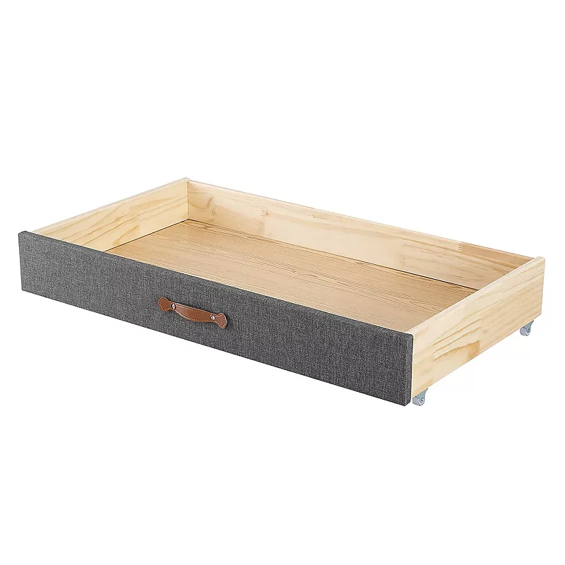 MUSEHOMEINC BD1002NS Upholstered Underbed Storage Trundle Organizer， Full/Twin