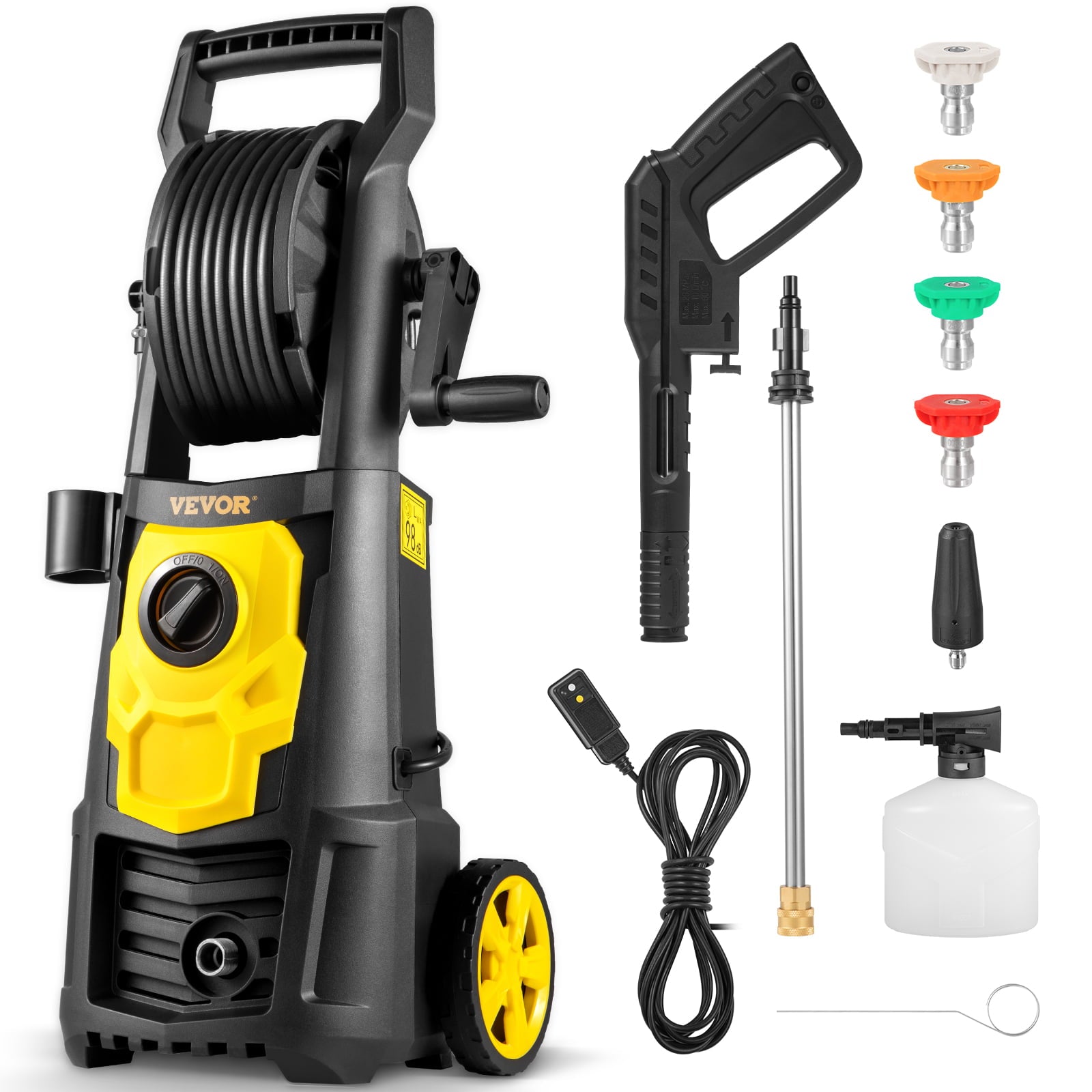 BENTISM Electric Pressure Washer High Pressure Washer 2000 PSI 1.65/1.76 GPM Patio[1.76 GPM with Hose Reel]