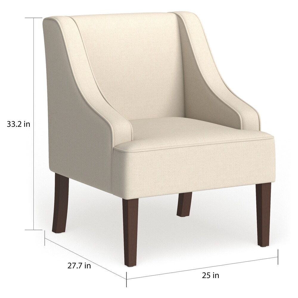 Porch   Den Lyric Cream Swoop Arm Accent Chair