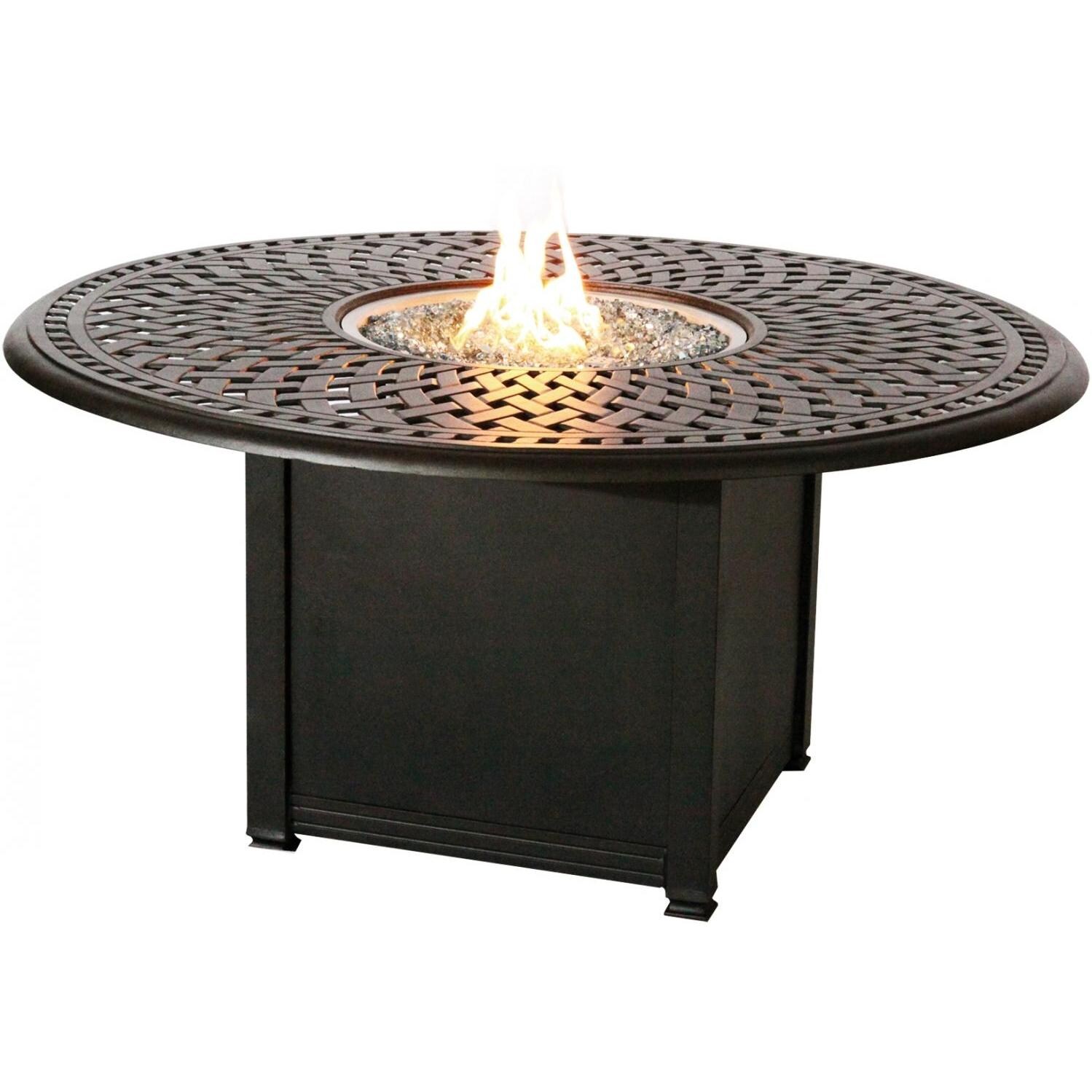 Signature 52 Inch Propane Fire Pit Chat Table By Darlee