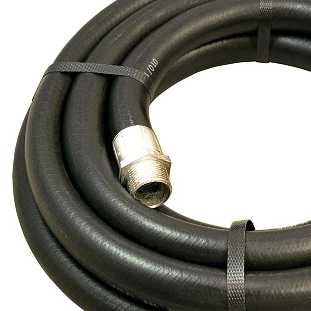 Apache 98108520 3 4 Inch Diameter 15 Foot Long Farm Fuel Transfer Hose With Male To Male Crimped Couplings And Anti Kink Strain Relief Springs Black