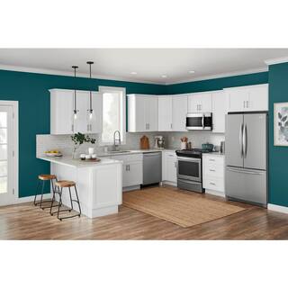 Hampton Bay Avondale Shaker Alpine White Ready to Assemble Plywood Kitchen Wall Flush End Panel (12 in. W x 30 in. H) WFEP1230