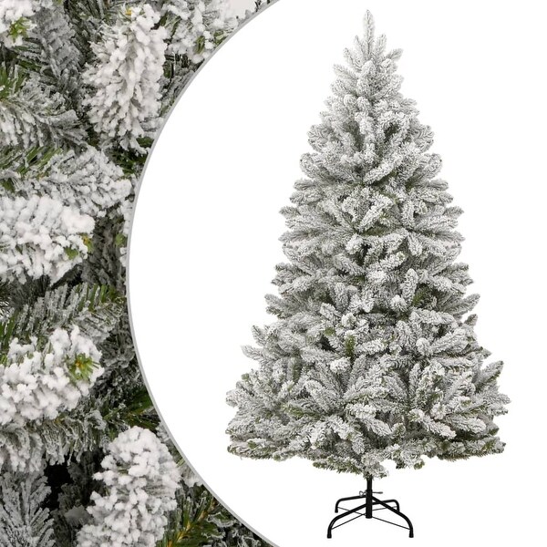 vidaXL Artificial Hinged Christmas Tree with Flocked Snow 94.5