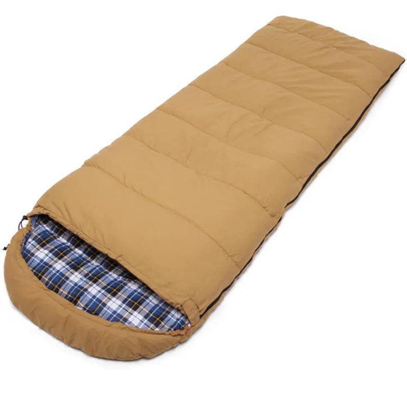 Waterproof 3 Season Cool Weather Envelop Pongee Sleeping Bag with hood for Outdoor Camping Backpacking Hiking