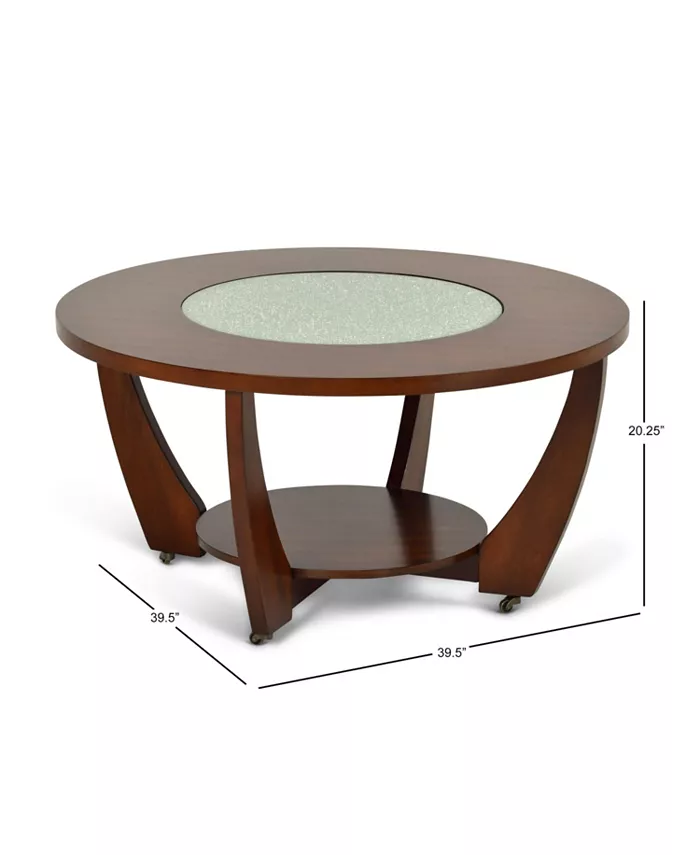 Steve Silver Rafael 39.5 Round Merlot Wood Cocktail Table with Casters