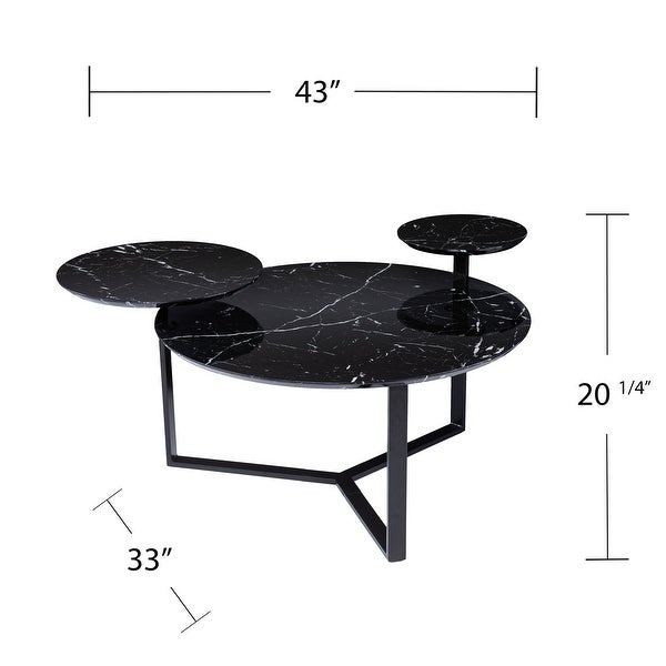 SEI Furniture Saxton Contemporary Black Stone Coffee Table