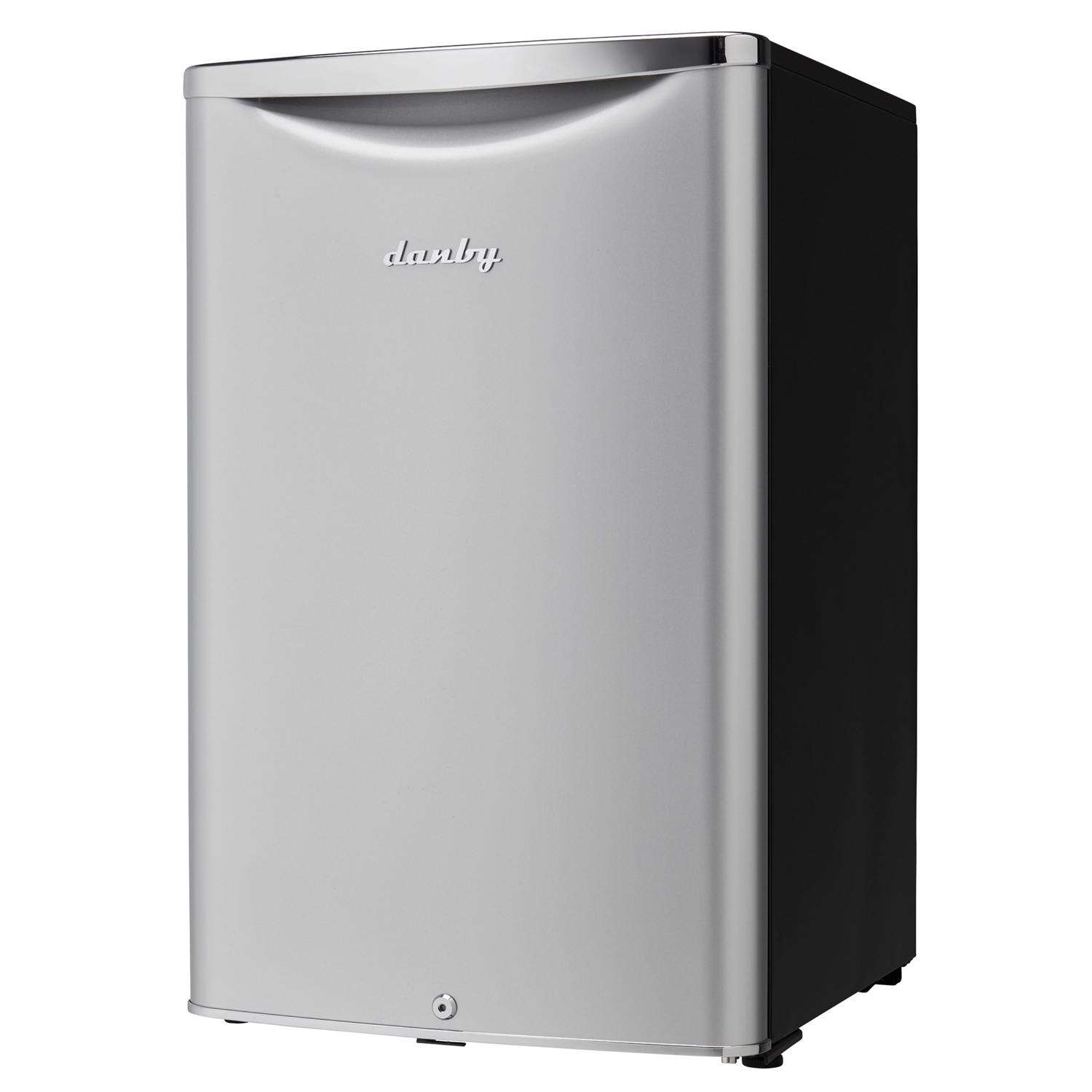 Danby Retro 4.4 ft Silver Stainless Steel Compact Refrigerator 90 W