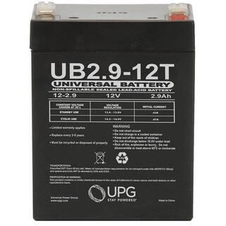 UPG 12-Volt 2.9 Ah F1 Terminal Sealed Lead Acid (SLA) AGM Rechargeable Battery UB1229T