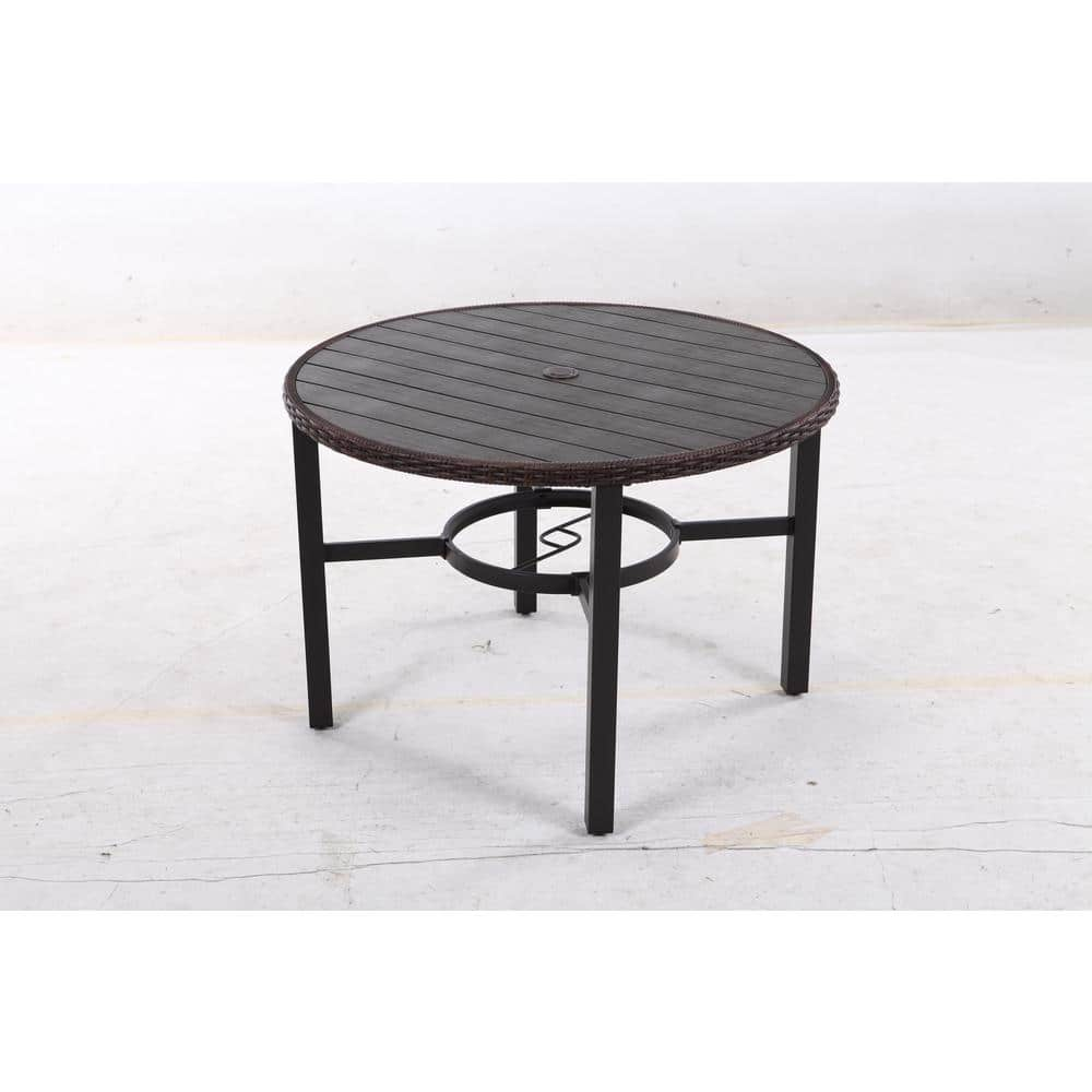 Hampton Bay Harper Creek Metal Outdoor Dining Table