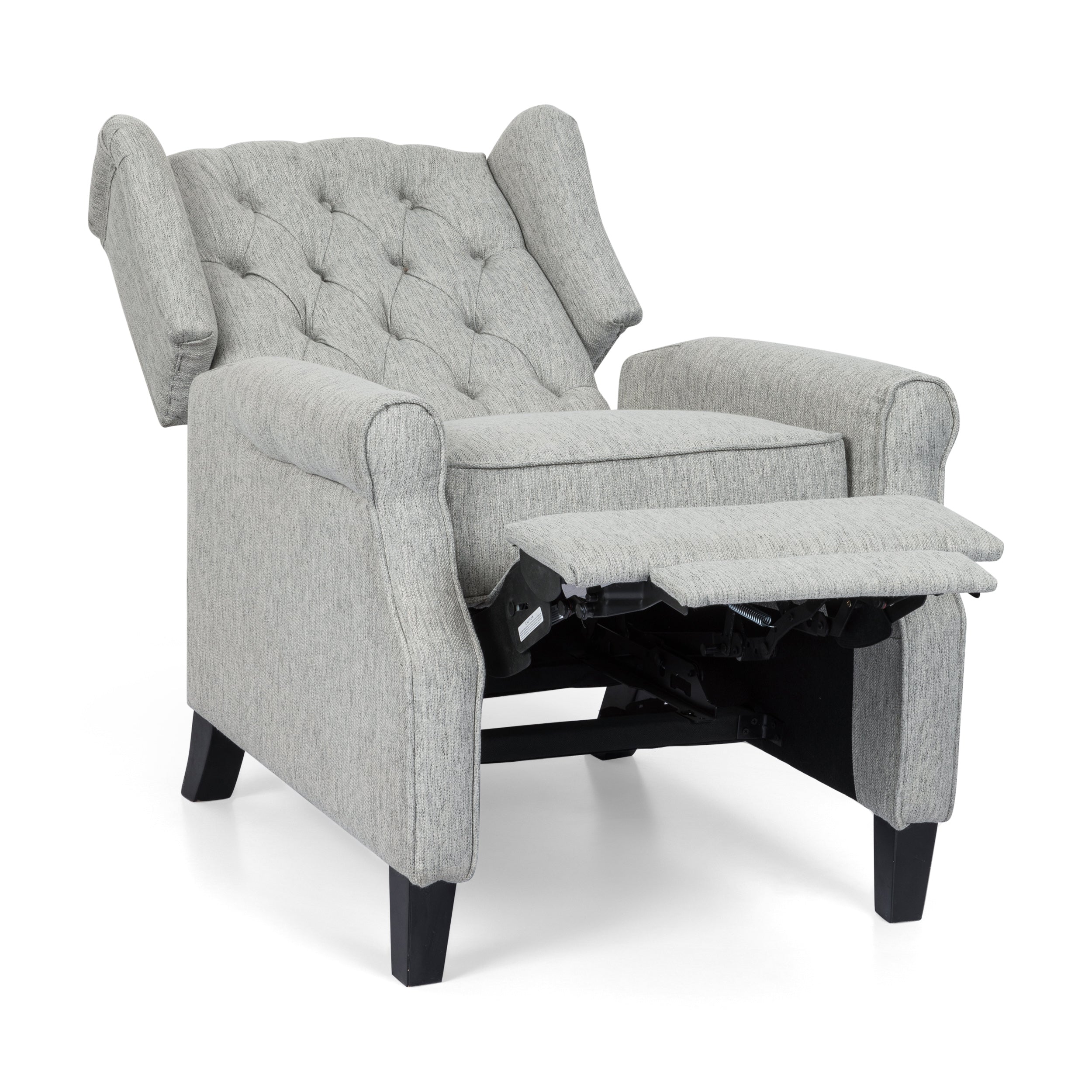 Breyon Contemporary Tufted Fabric Push Back Recliner