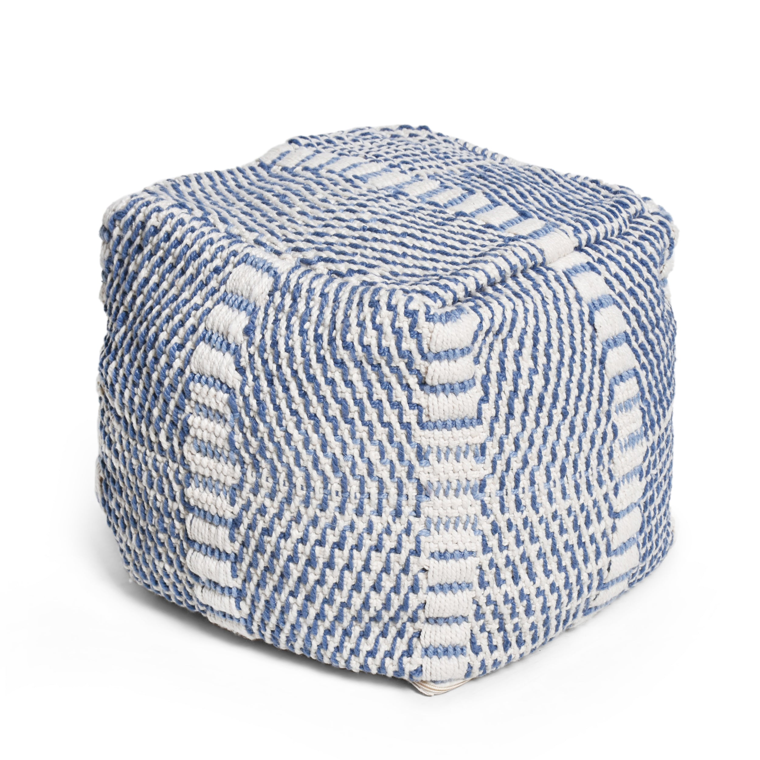 Dexter Indoor Handcrafted Boho Water Resistant Cube Pouf