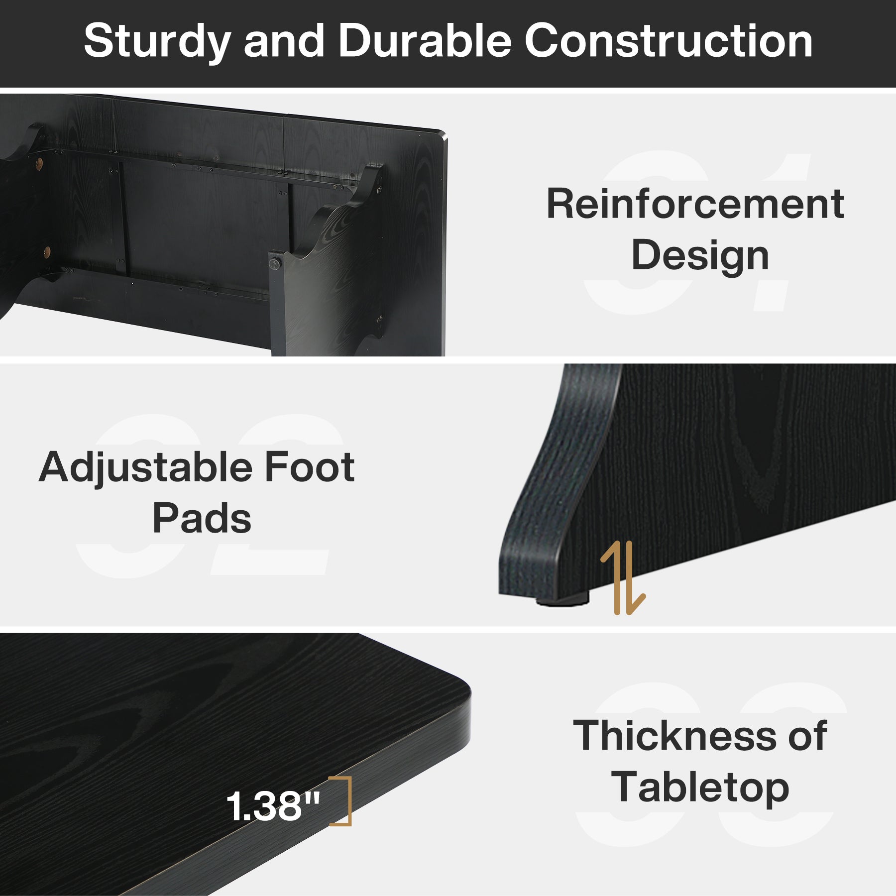 63-Inch Large Executive Desk, Sturdy Computer Desk Conference Table