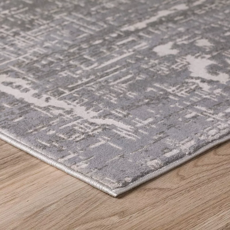 Addison Dayton Distressed Crosshatch Smoke Accent Rug