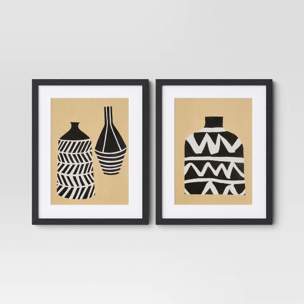 X 20 quot Vase Set I And Ii Framed Decorative Wall Art Set With Mat