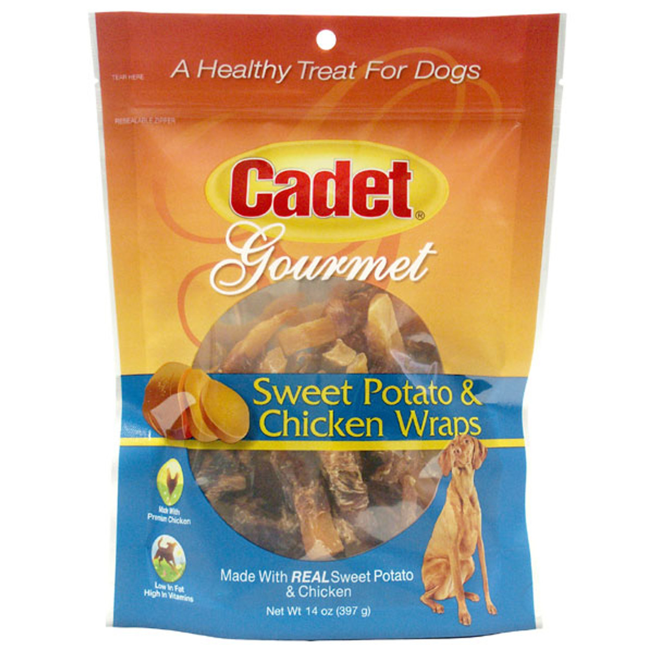 Cadet Gourmet Sweet Potato and Chicken Wrap Dog Treats 14oz Bag