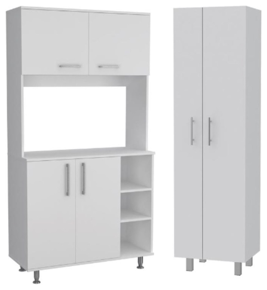 Home Square 2 Piece Set with Two Door Cabinet and Storage Cabinet   Accent Chests And Cabinets   by Homesquare  Houzz