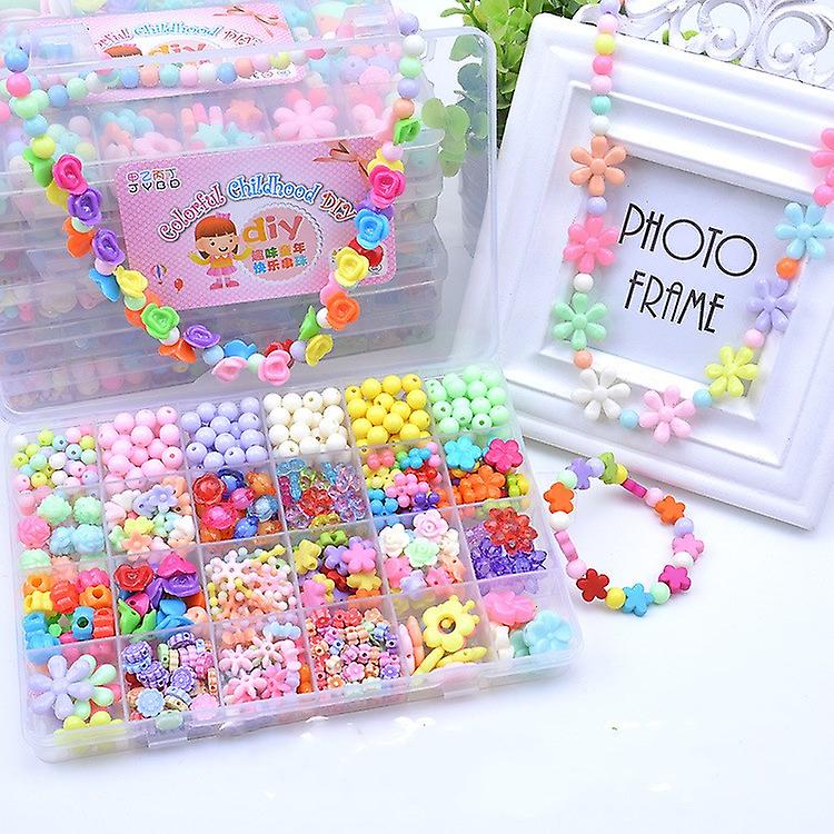 Creative Flying Flower Children's Beaded Toy Set Girl Diy Handmade Puzzle Wear Bead Necklace