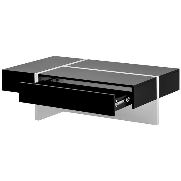 Coffee Table with Storage High Gloss Coffee Tables Cocktail End Table Modern Rectangle - as picture