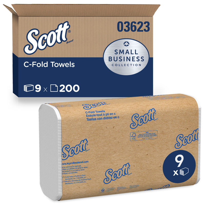 TOWEL C-FOLD WHT CS9PK