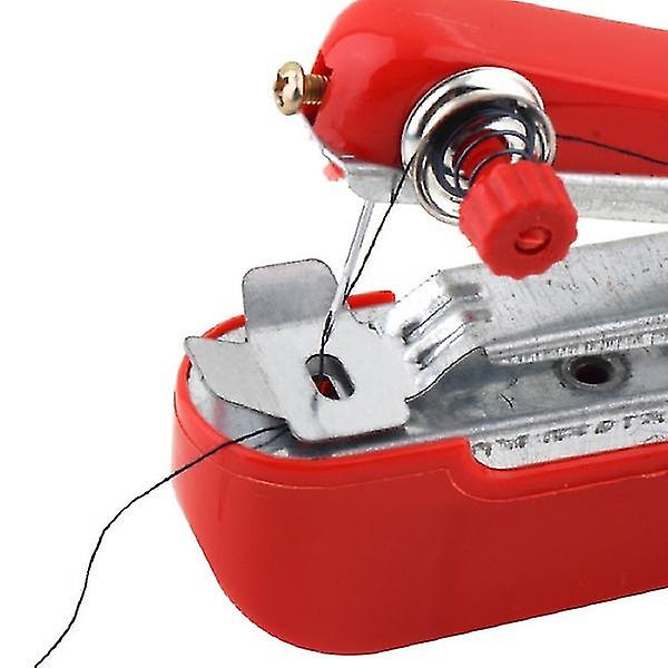 Mini Hand-Held Sewing Machine Portable Home Textiles Garment Stitch Fabrics Sewing Machine(Red)