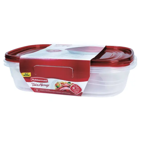 Rubbermaid 2-Pack 1 Gal TakeAlongs Large Rectangular Food Storage Container